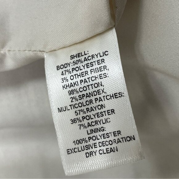 White House Black Market Womens Jacket Silver & Cream Open Front Modern Sz 4 - Picture 10 of 11